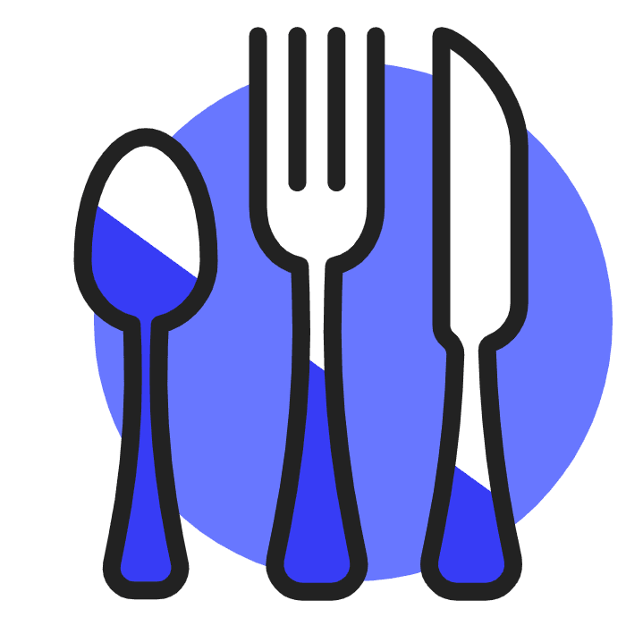 Couverts icon couverts bleu sombre