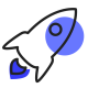 fusee bleu sombre